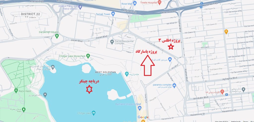 موقعیت پروژه پاسارگاد دریاچه